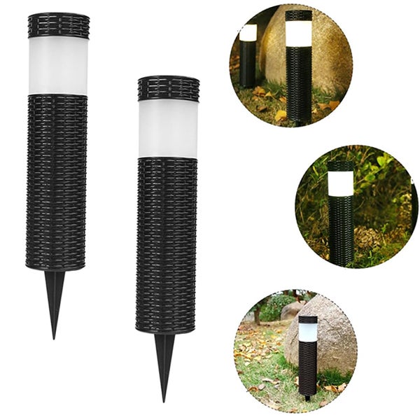Zestaw 2 dekoracyjnych lamp LED ogrodowych, wodoodporne oświetlenie zewnętrzne, lampy solarne z białym światłem z kolcem do ziemi