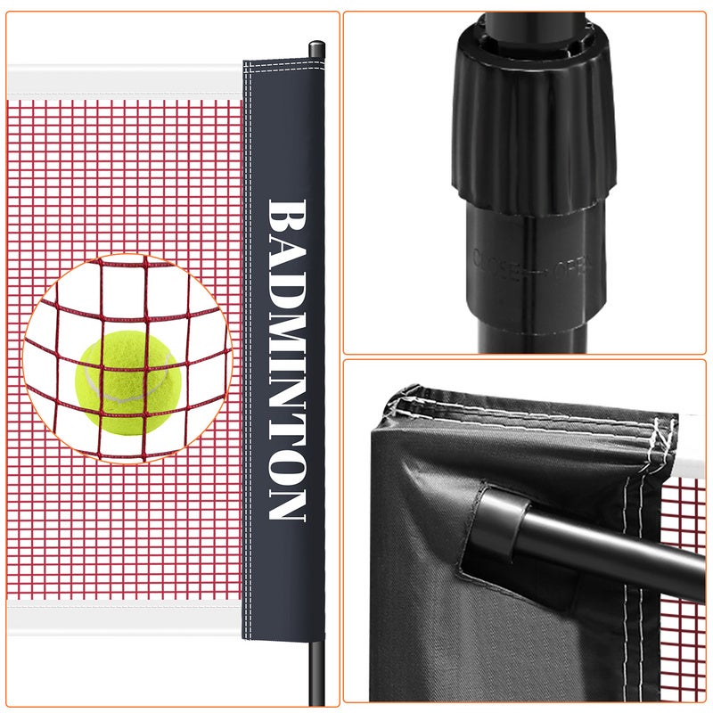 Filet de badminton Réglable en hauteur Filet de tennis Filet de volley-ball Portable avec sac de transport Largeur 410cm - 4