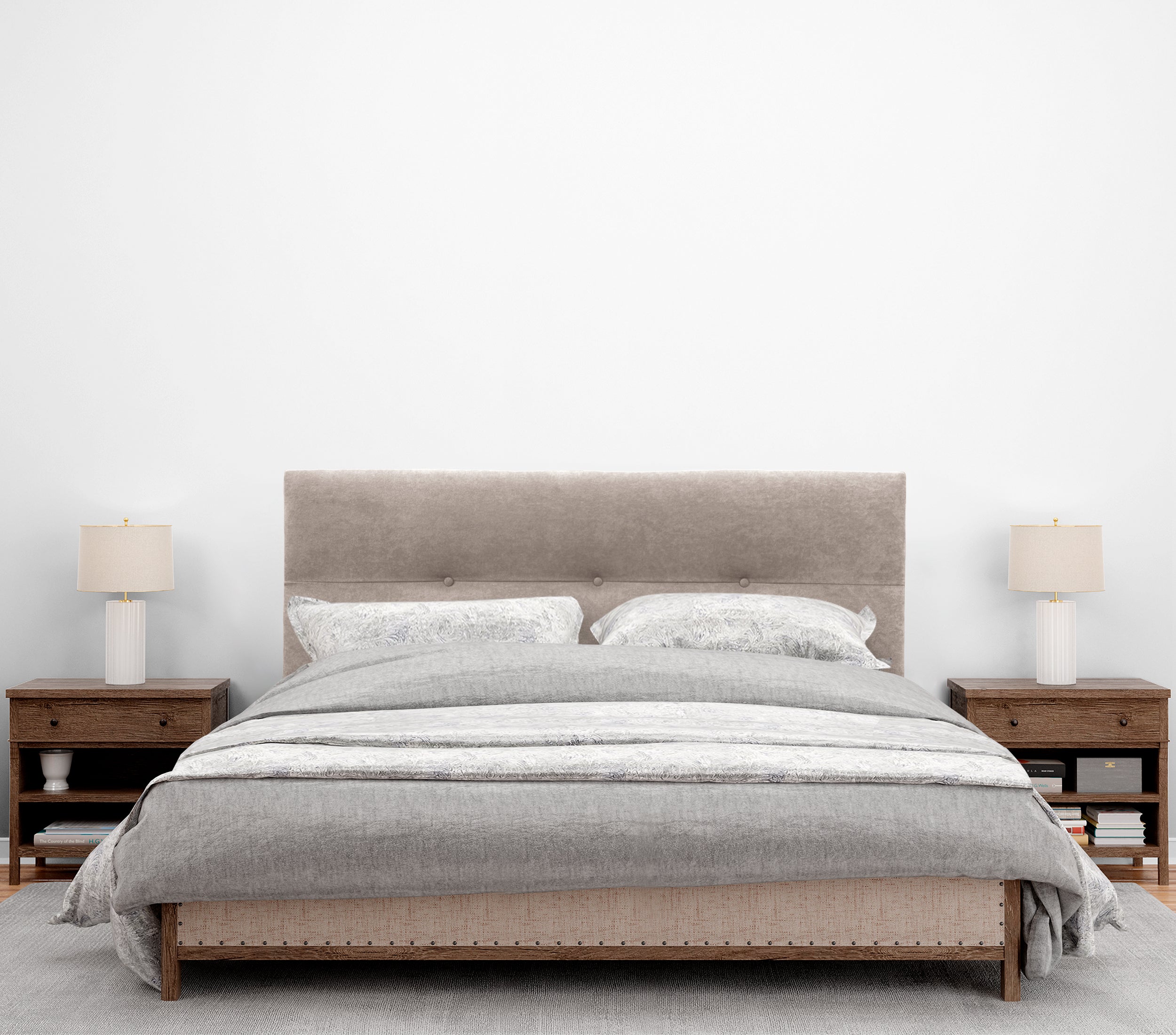 DHOME Tête de lit en tissu Aqualine avec Boutons 160x50cm Lits 150/160 - Terre - 4