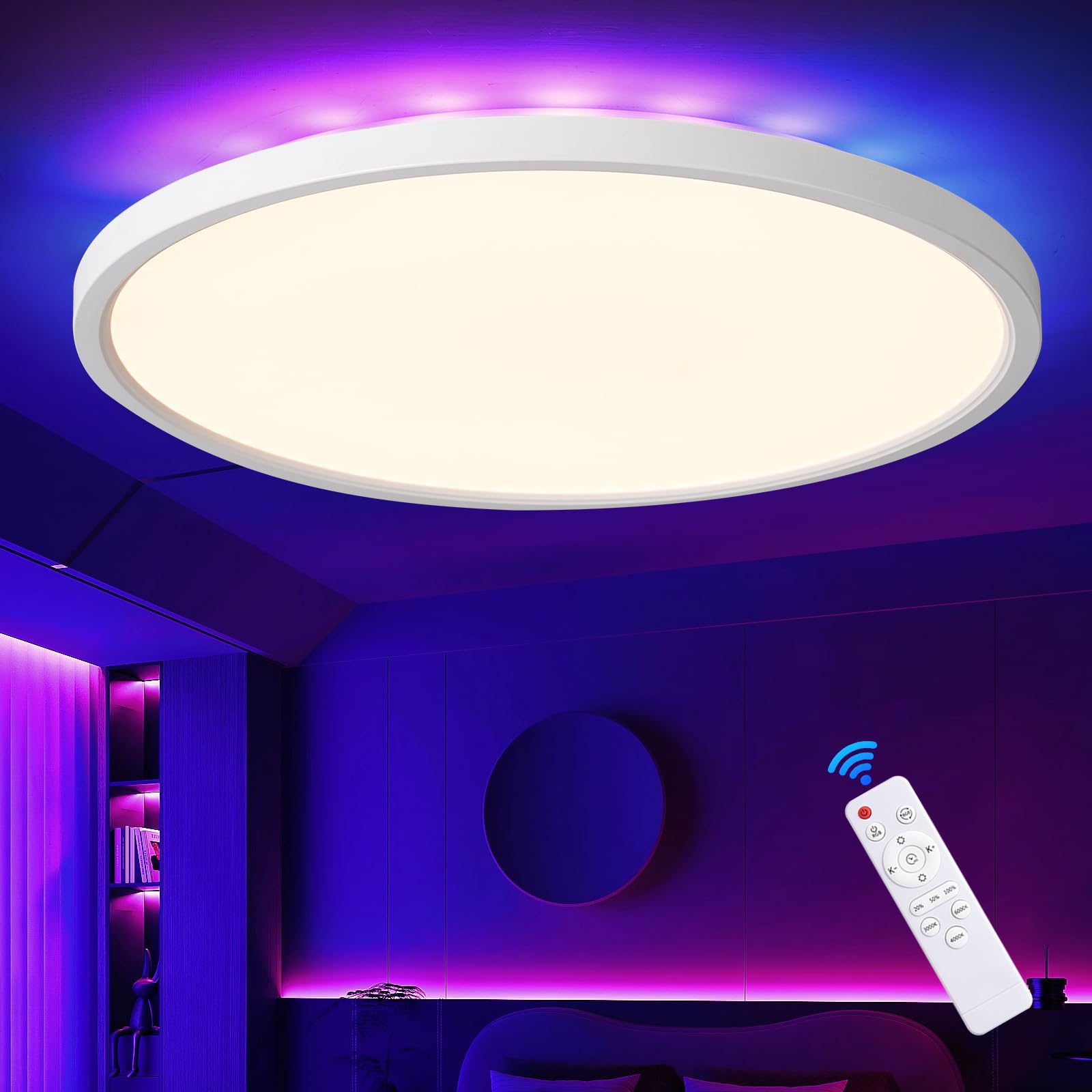 Plafón Led 6 Pack 30 Cm 3200lm Blanco Cambio De Color 120v | Meses sin interés