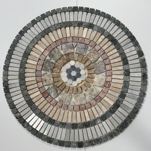 Albedo Pierre - Rosace en Marbre et Travertin - 65X65 CM
