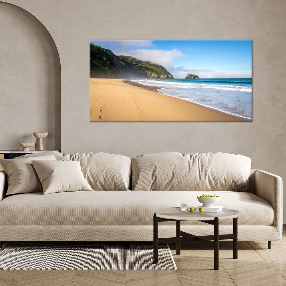 Tableau Photo Sur Toile – Format 100x50 Cm, Thème Architecture Mer Plage – Neuf, Style Moderne Sépia