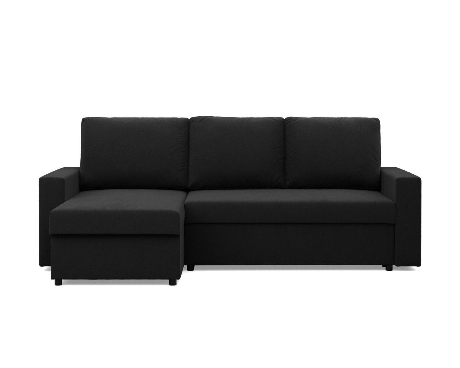 Narożnik do salonu, BLOM, Mikrofaza, 231x140x85 cm, czarny - TYLETEGOTU