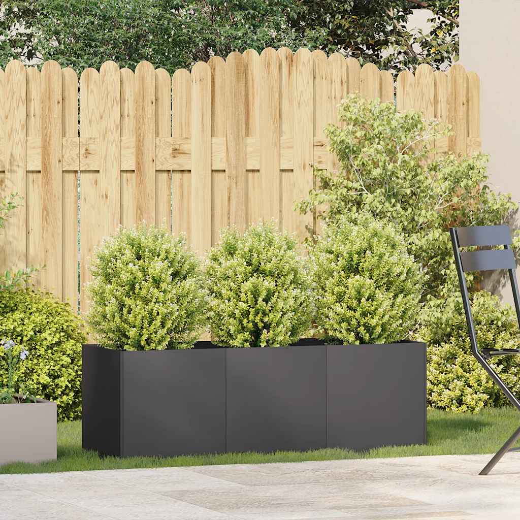 Jardinière Noir 120x40x40 cm Acier laminé à froid vidaXL - 4