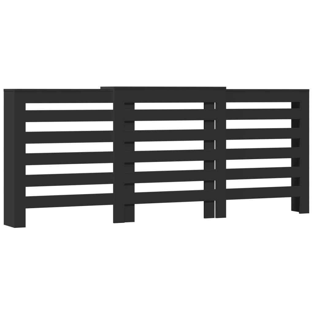 Cache radiateur en bois contrecollé noir 205x21,5x83,5cm - COMFORTXL ...