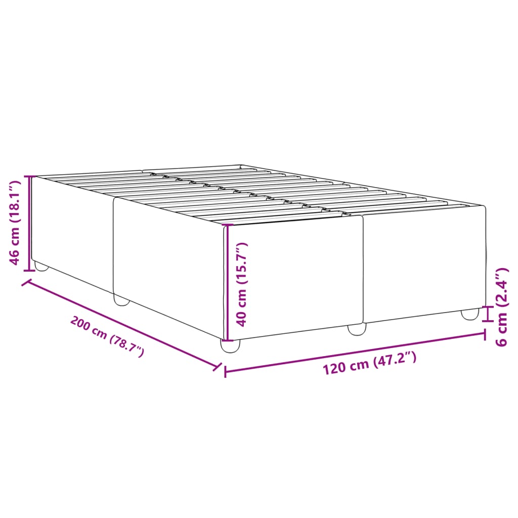 Cadre de lit sans matelas noir 120 x 200 cm tissu - 9