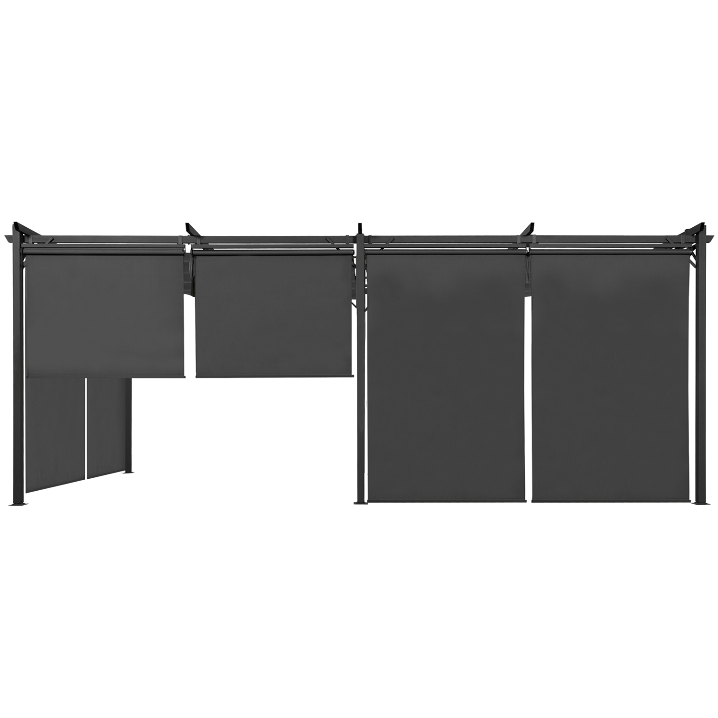 Pergola édition spéciale toit rétractable 3x6 M et 6 stores gris anthracite - 5