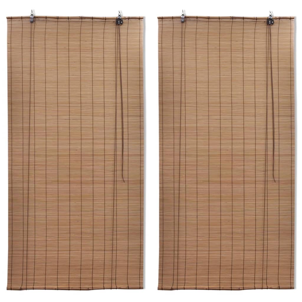 Bambusowe rolety, 2 szt., 120 x 220 cm, brązowe vidaXL