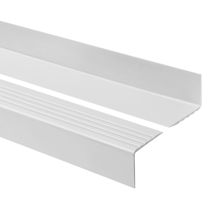 Profil schodowy 50x42 mm PVC na krawędzie stopni antypoślizgowy - 150 cm, jasnoszary