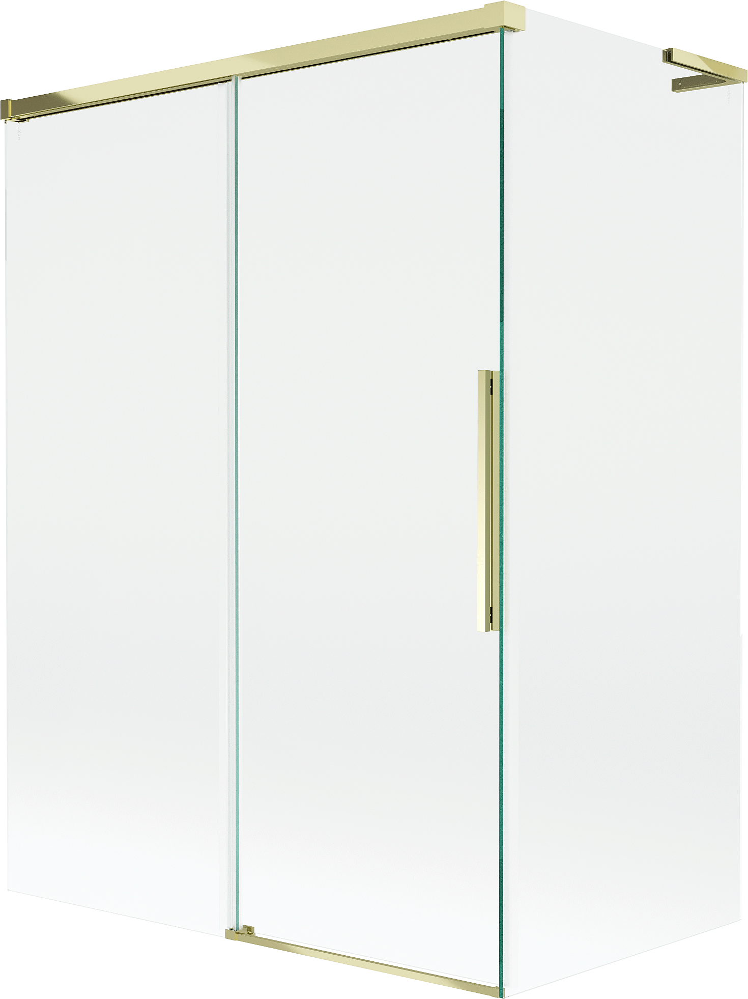 Mexen Rox L parawan nawannowy 2-skrzydłowy rozsuwany 120 + 70 x 150 cm, transparent, złoty - 8C9L-120-070-50-00