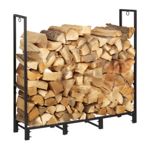 Serre-bûches Métallique 3 M Avec Housse De Protection - Grande Capacité (600 Kg), Rangement Extérieur Pour Bois