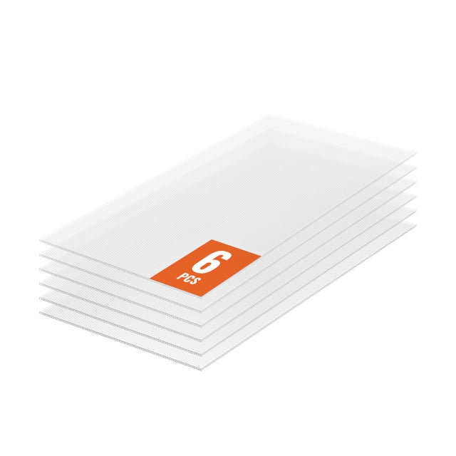 VEVOR Plaque Polycarbonate 1210x605x4 mm, Panneaux Toit Feuilles, Lot 6, Toiture Plastique Ondulé Imperméable, Protection UV, Résistant Chocs