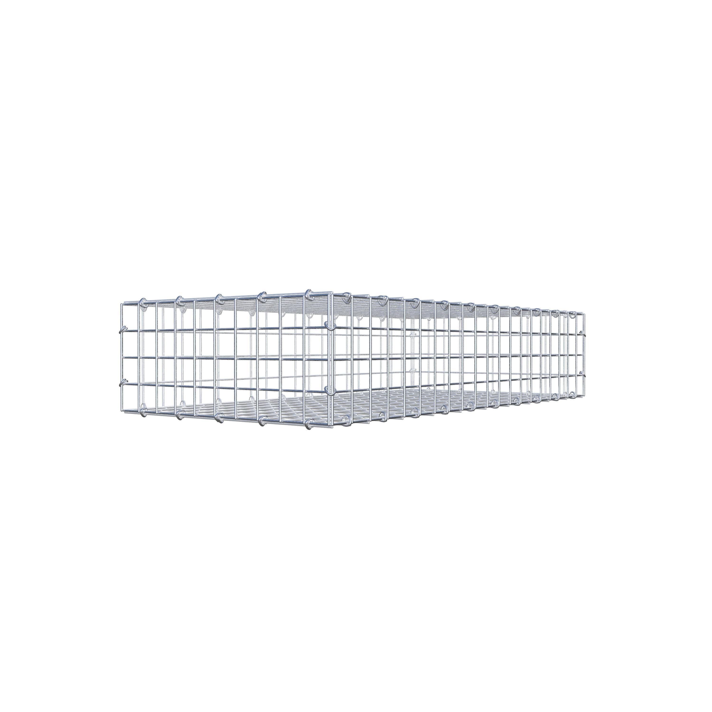 Gavión de acero galvanizado 100x20x50cm (LxAxP), malla 5 x 5cm, Anillo en C, jaula metálica para muro o jardín - 2