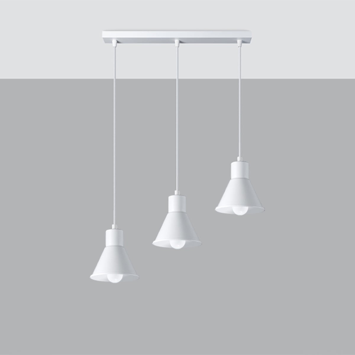 Lampa wisząca FALDURA 3 biała [E27] LED 4000K - 45x14x120cm Sollux