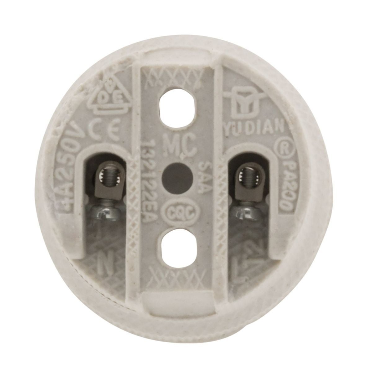 Douille E27 porcelaine à vis - Blanc - Zenitech - 5