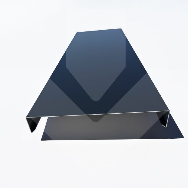 Couvertines d'acrotères plates - Gamme 200 - Aluminium Prélaqué 15/10, Couleur - 9005S, Longueur - 3000mm