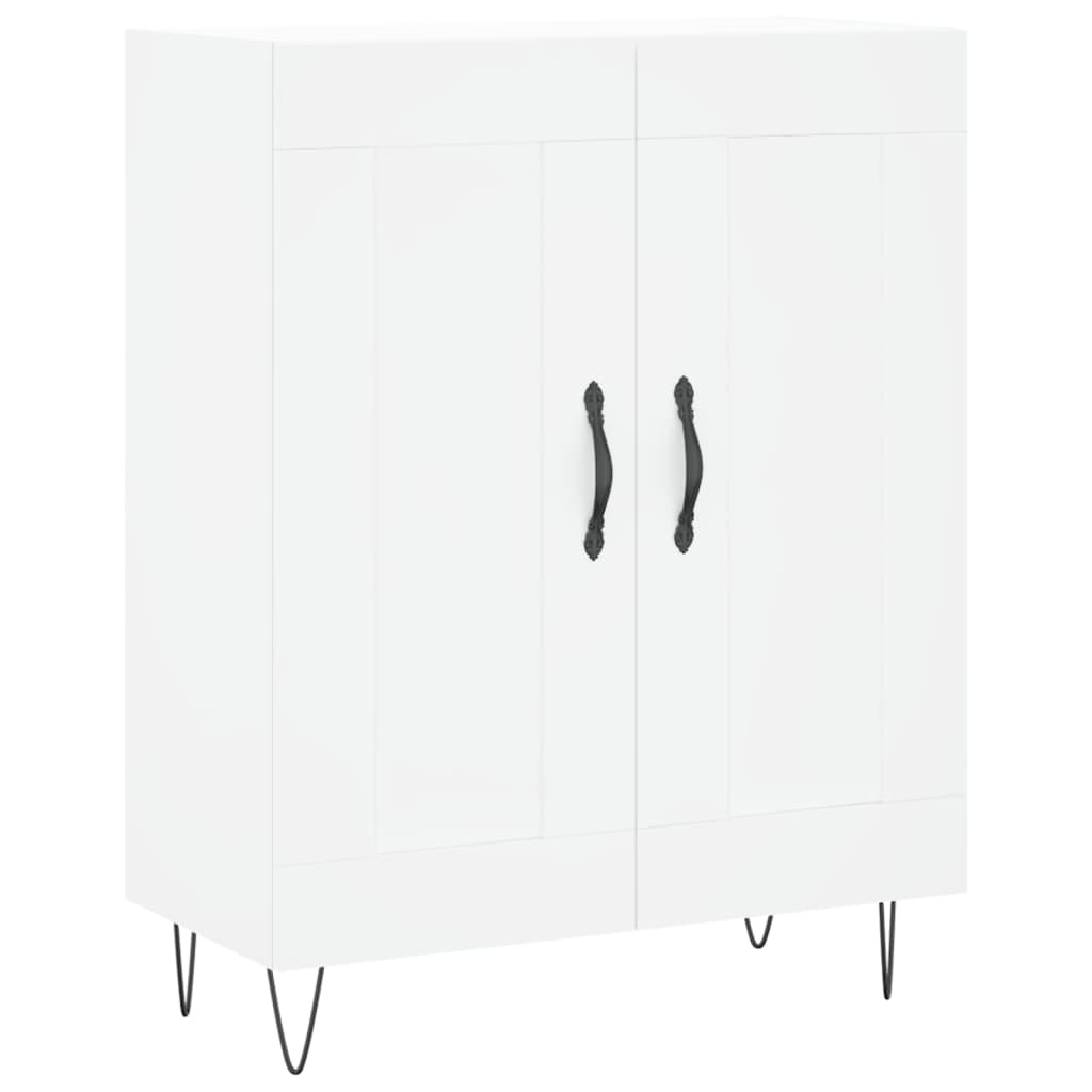 Buffet haut Blanc 69,5x34x180 cm Bois d'ingénierie - 7