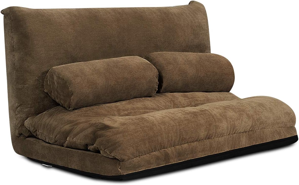 Canapé De Sol Pliable 5 En 1 - Fauteuil Convertible, Canapé-lit Réglable - 82 Cm Large, Tissu Peau D'agneau - Noir Ou Beige