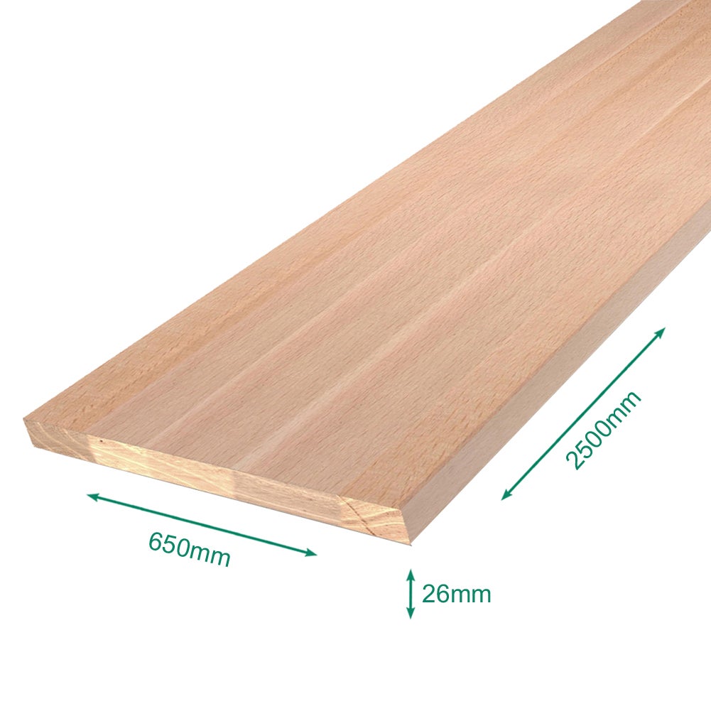 Plan de travail hêtre massif lamellé collé abouté 2500 x 650 x 26 mm - FSC 100%. - 3