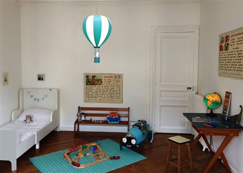 Lampe suspension enfant MONTGOLFIERE - R&M Coudert - turquoise - 3