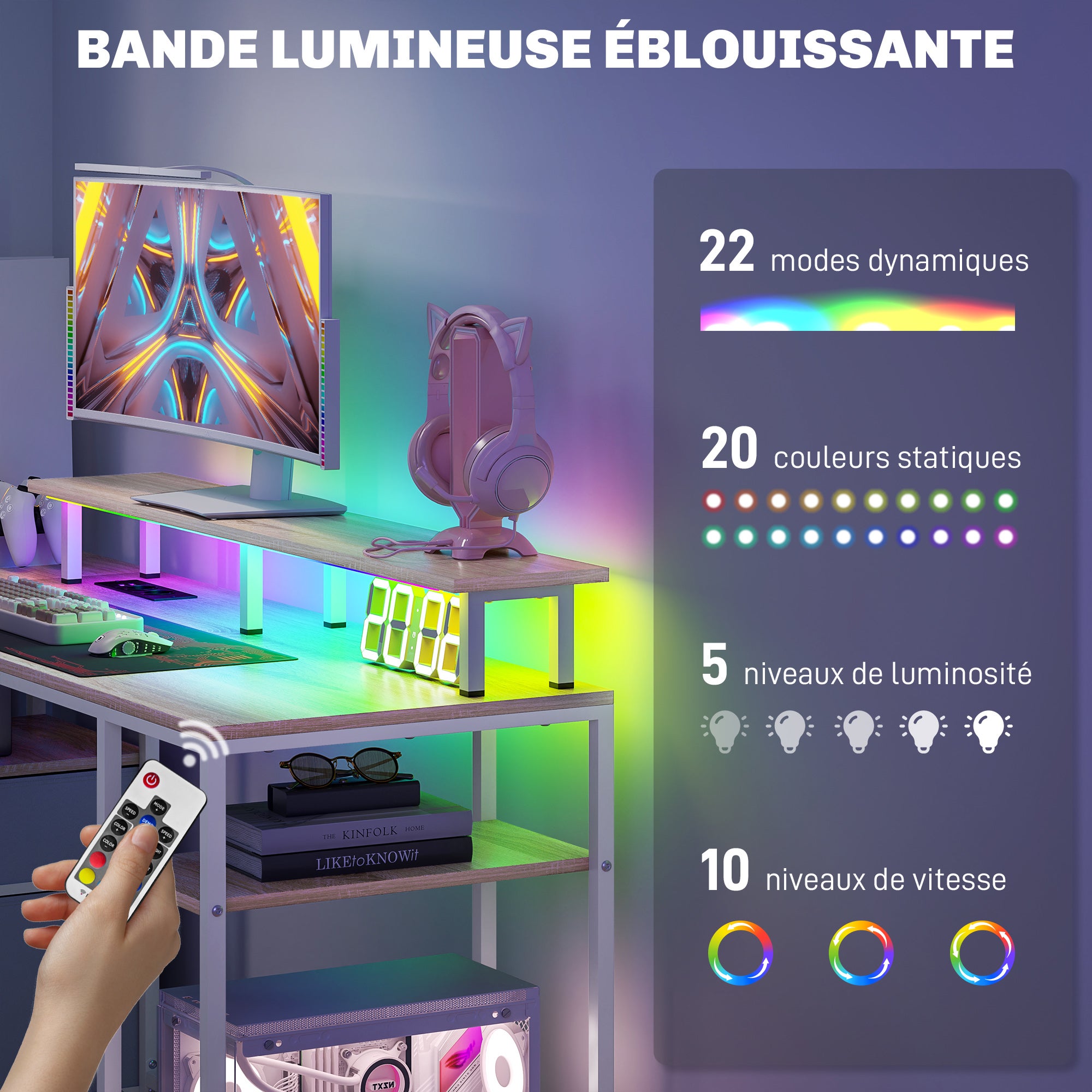 Bureau d'ordinateur panneau de particules HOMCOM - 4