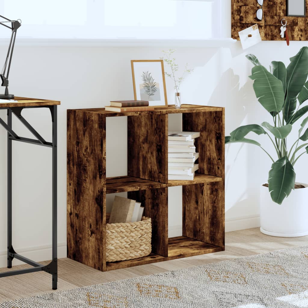 Bibliothèque chêne fumé 68,5x32x68,5 cm bois d'ingénierie vidaXL - 4