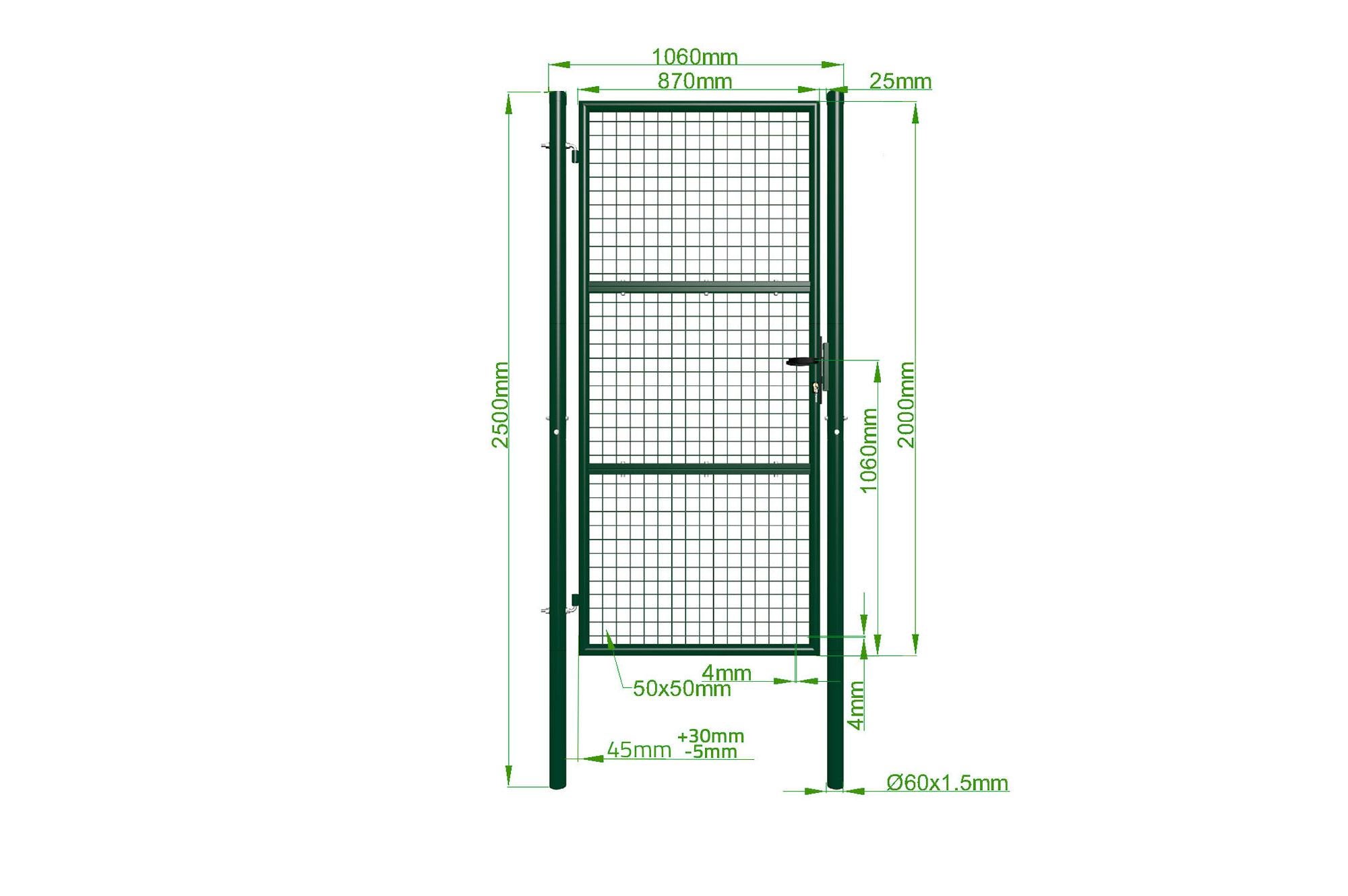 Portillon grillagé 1m OLGA H.200cm Vert - 5