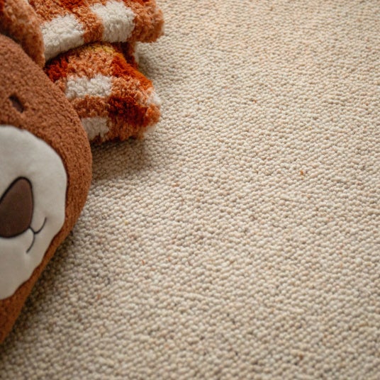 Moquette pure laine vierge bouclée - Latoon - Grège - Rouleau de 4m x 1m