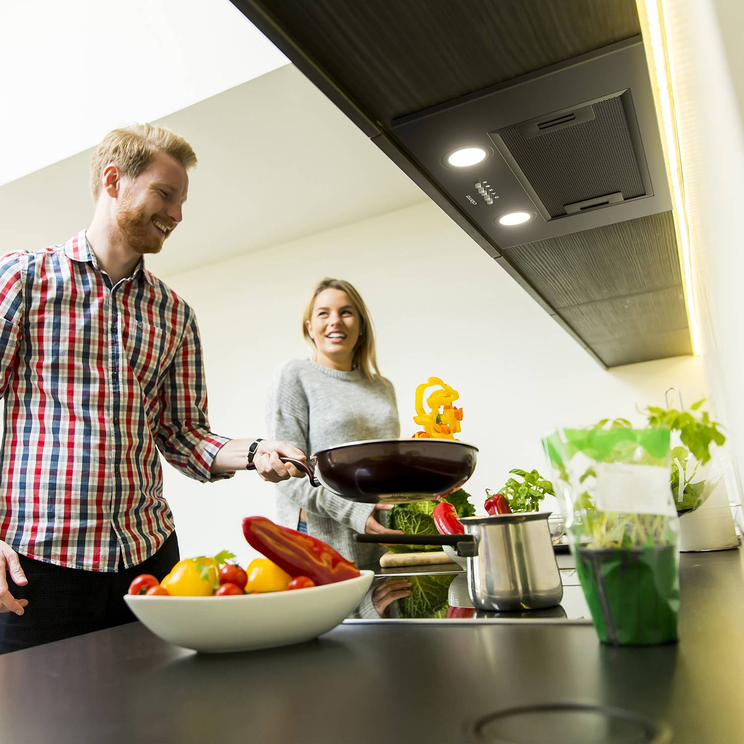 CIARRA Groupe Filtrant Hotte Encastrable 300m3/h Recyclage ou Evacuation Noir 913ABK52 - 9