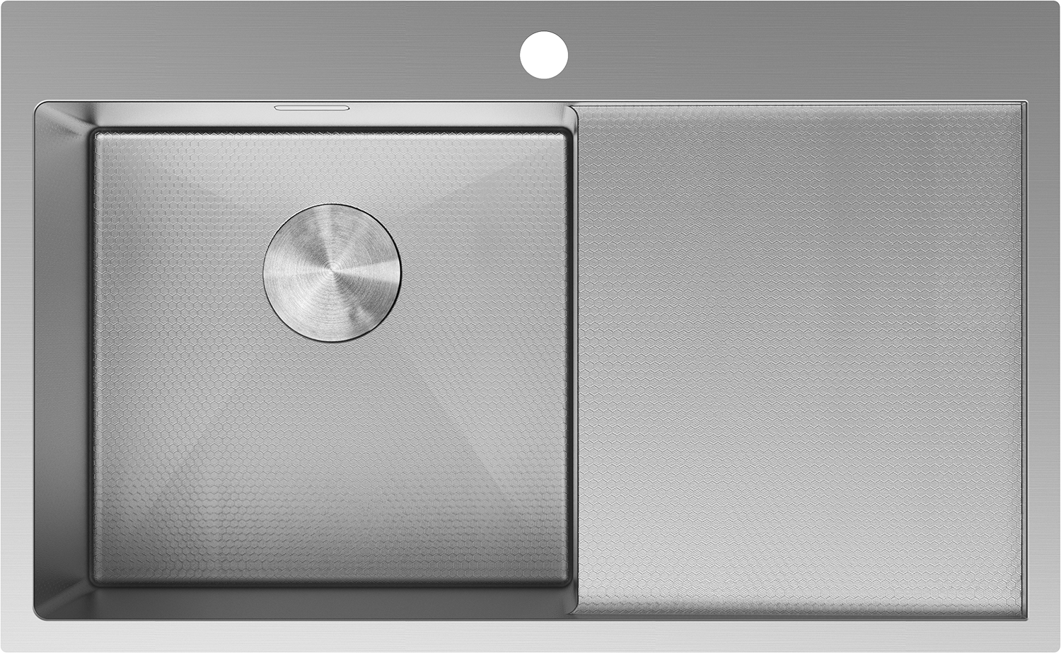 Mexen Exar zlewozmywak stalowy 1-komorowy z ociekaczem lewy 780 x 480 mm, inox HC - 6433781010L-01HC