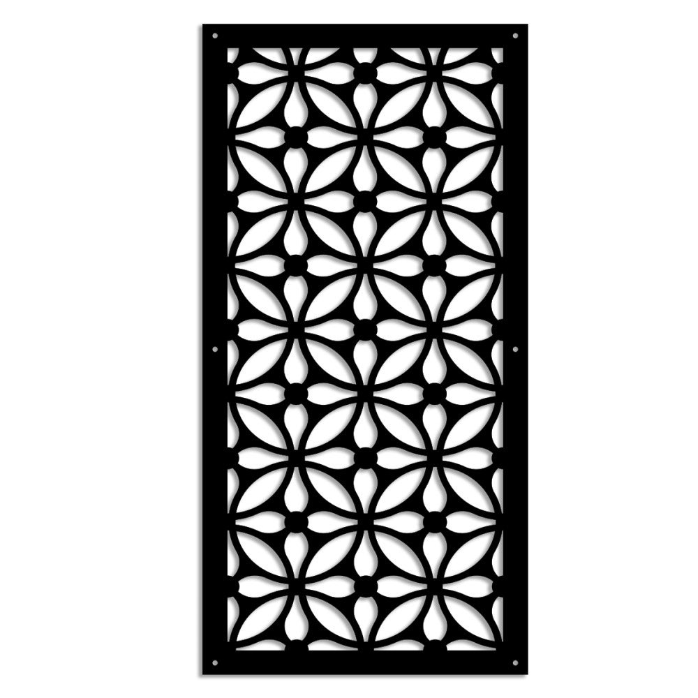 SAMURA - Panel perforowany z PVC - Parasol przeciwsłoneczny - Rozmiar 73x148 cm - Grubość 1 cm - Kolor CZARNY