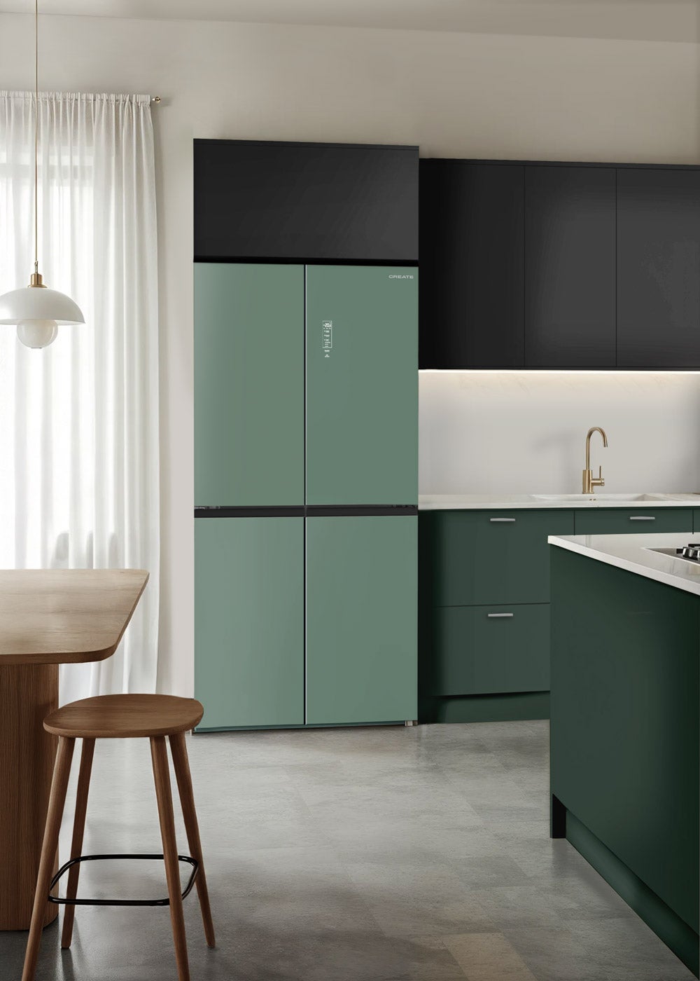 CREATE - FRIDGE STUDIO CROSS DOOR 503 - Lodówka krzyżowa 4-drzwiowa 503L No Frost z Care+ - Sauge