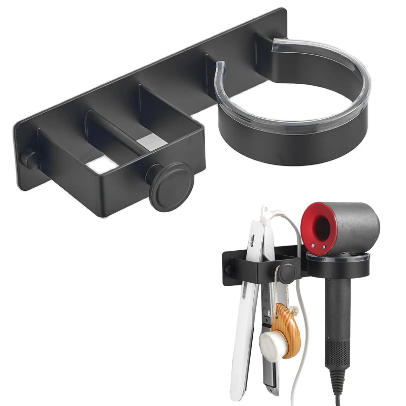 Support Mural Pour Lisseur Et Sèche-Cheveux – Sans Percer | Métal Résistant, Adhésif Fort | Gain De Place Salle De Bain