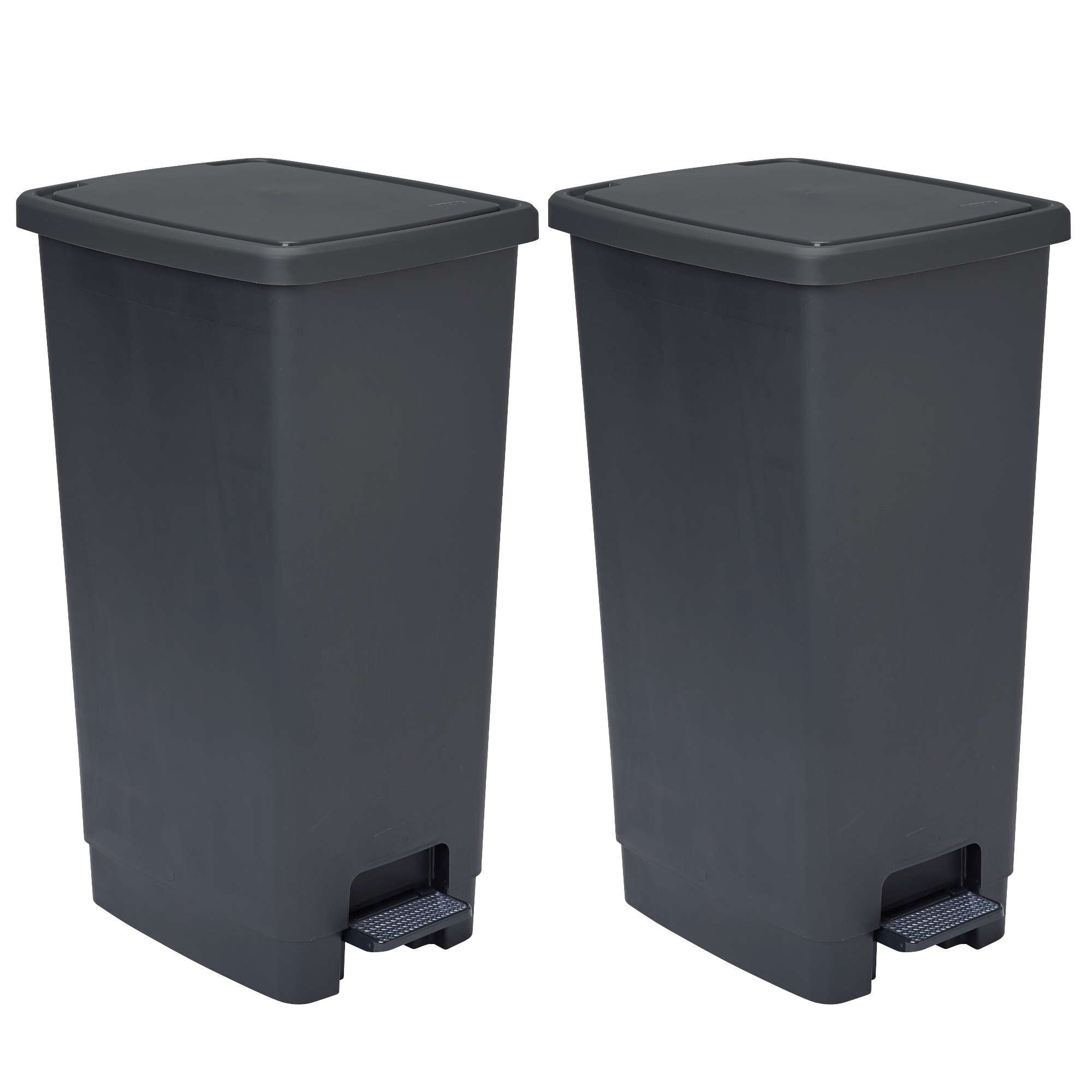 Lot de poubelles à pédale 40 litres rectangulaire en plastique