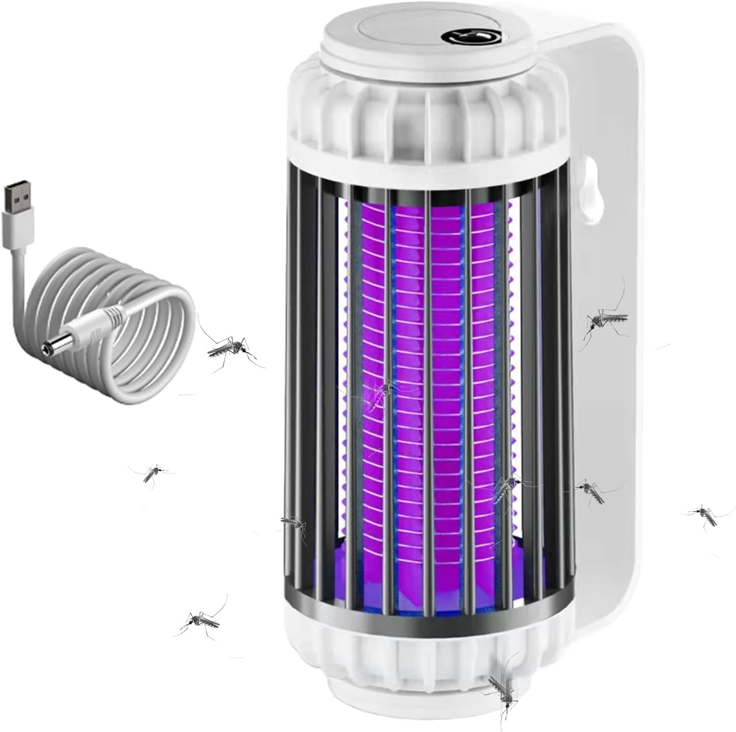Lampa przeciw komarom USB, odstraszacz UV do użytku zewnętrznego, pułapka na komary, zasięg 50 metrów kwadratowych (szara)