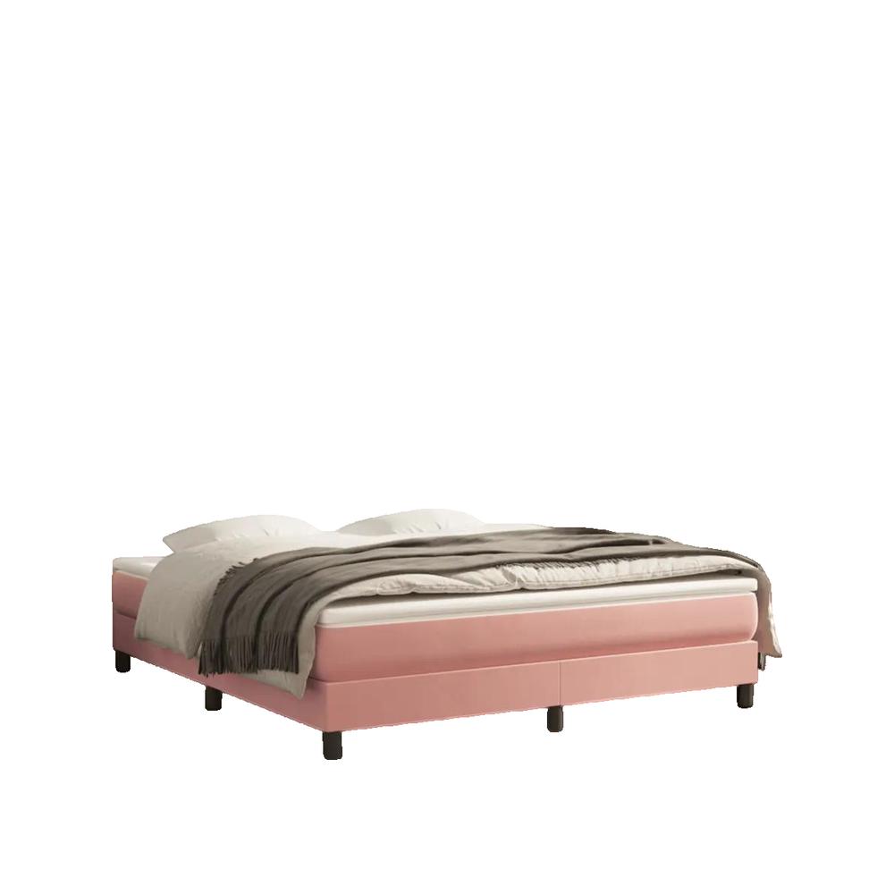 Materac vidaxl z sprężynami kieszeniowymi 160x210cm różowy aksamitny