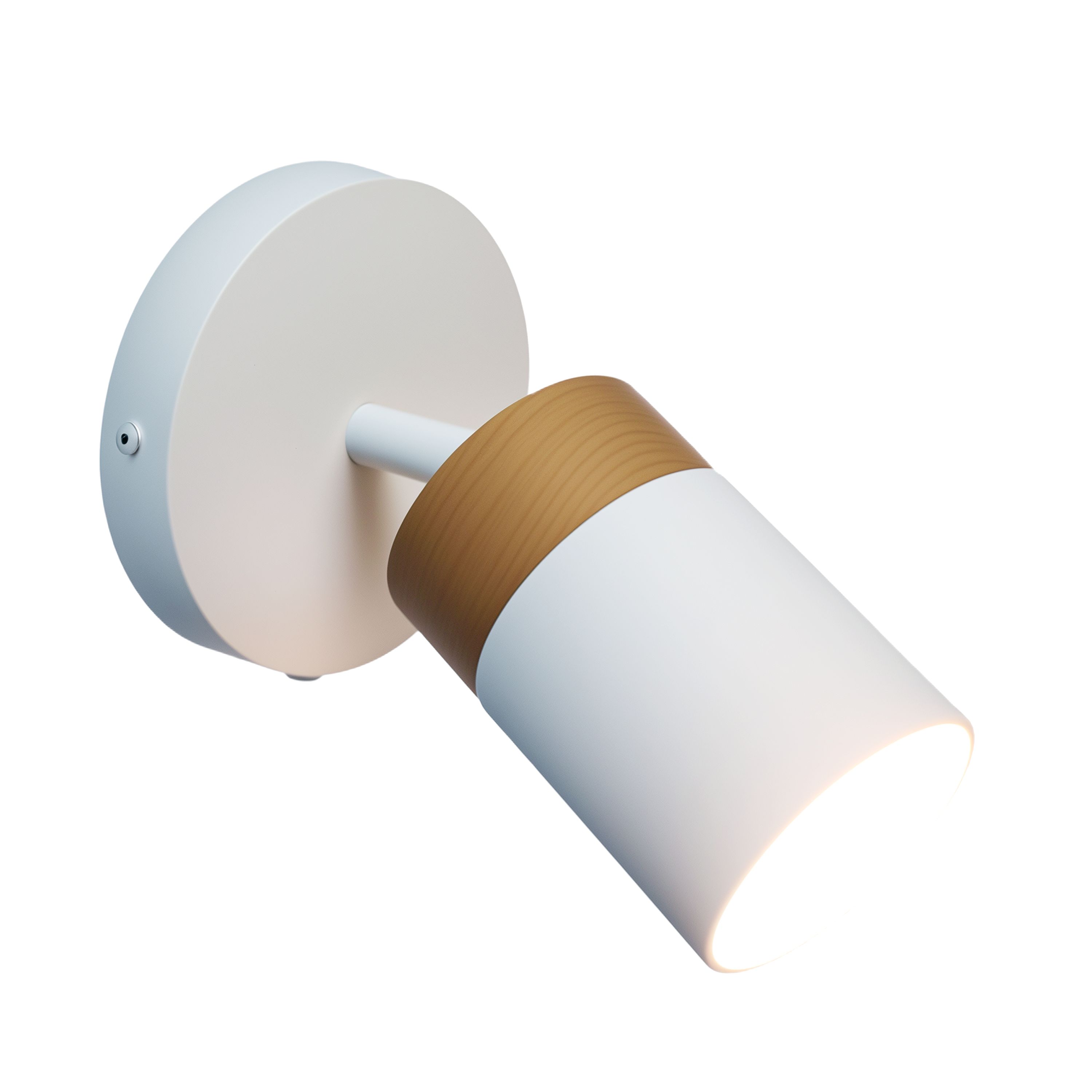 Spot decorativ, 1 bec, E14, din fier și PVC alb, INSPIRE Tyanna, 12,5 cm