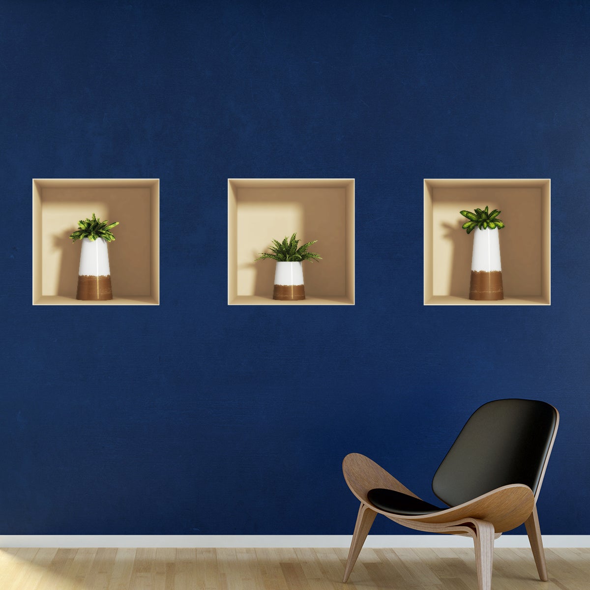 Adesivo effetto 3D piante decorative - Sticker adesivo - adesivi murali - 30x90cm - 3