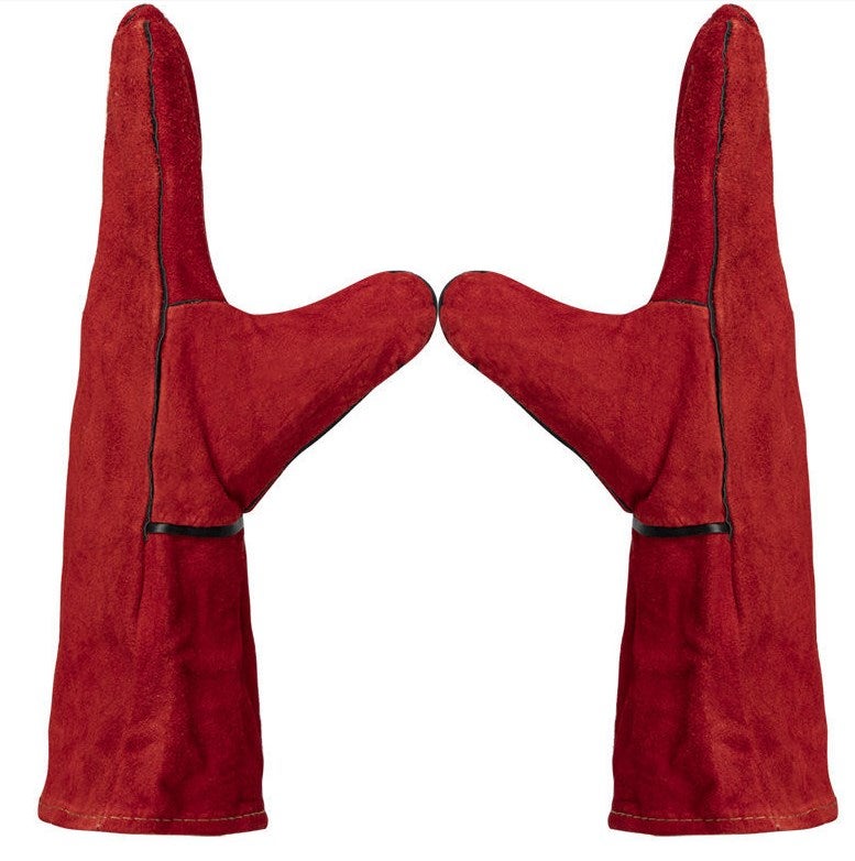 （rouge）Gant cuir de bovin pour soudure - Taille unique - L.33 cm - 4