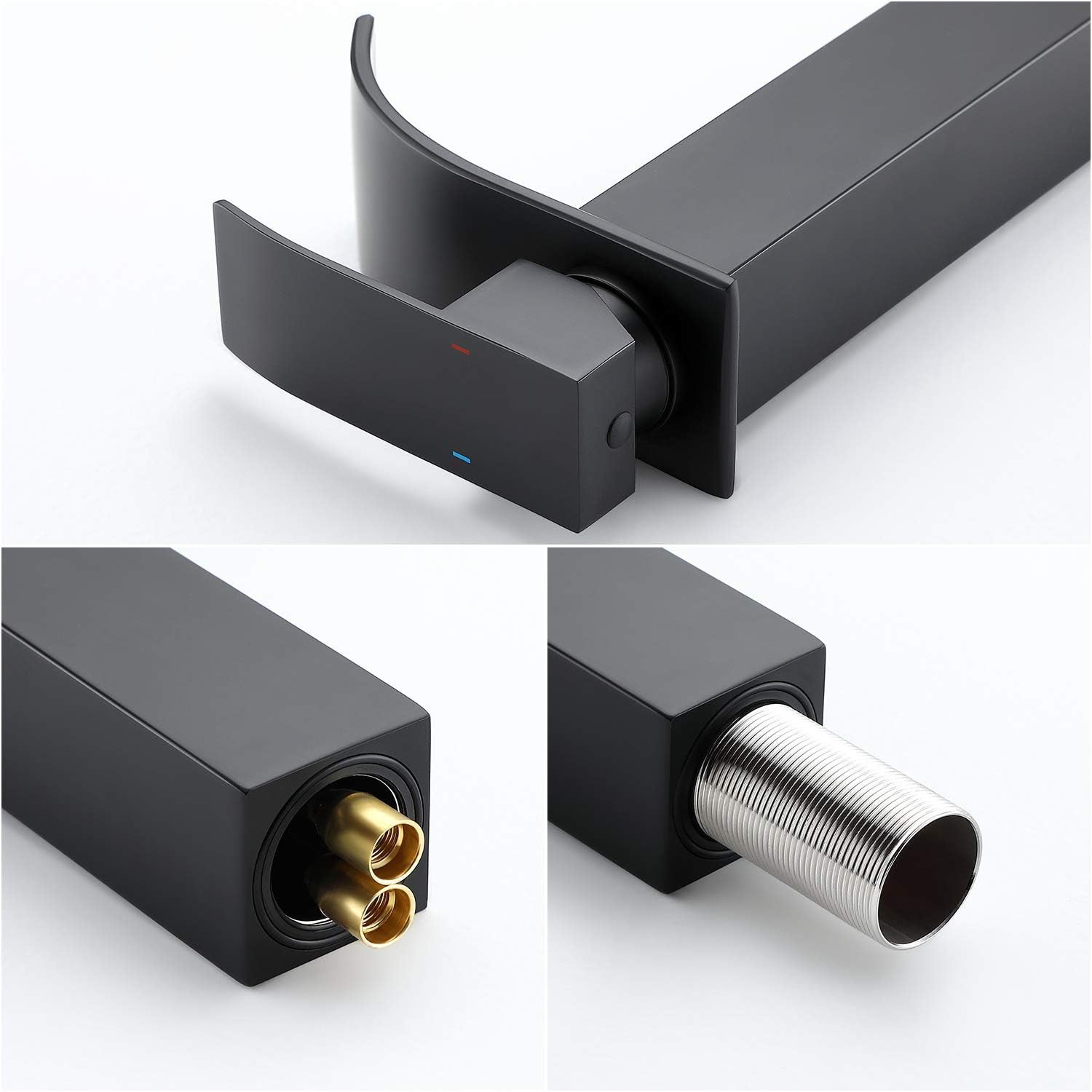 Cecipa max Robinet Cascade avec Haut Bec Mitigeur Lavabo Haut Mono-trou Robinetterie Lave-mains avec Levier Unique en Cuivre,EU Modèle - 3