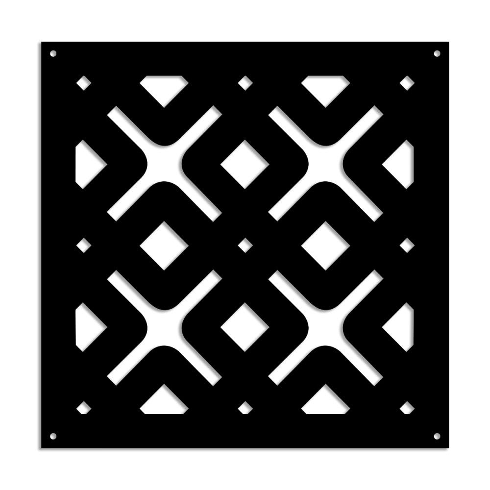 HORIZONTE - Panel perforowany z PVC - Osłona przeciwsłoneczna - Rozmiar 48x48 cm - Grubość 1 cm - Kolor CZARNY