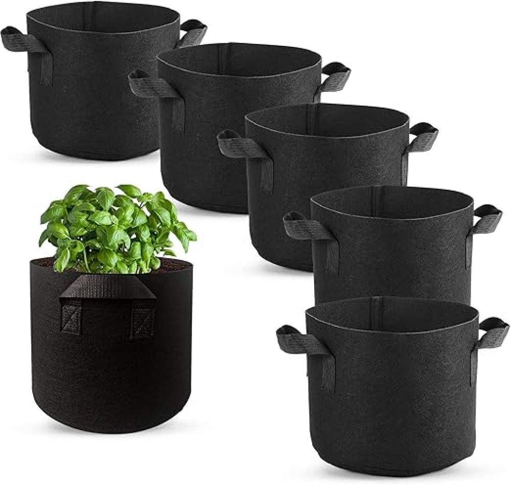5 Pack 7 Gallons Tessuto Non Grow Bags Per Semi Di Pomodori Vasi Piante Traspiranti Coltivazione Con Manico Allungato 88027287