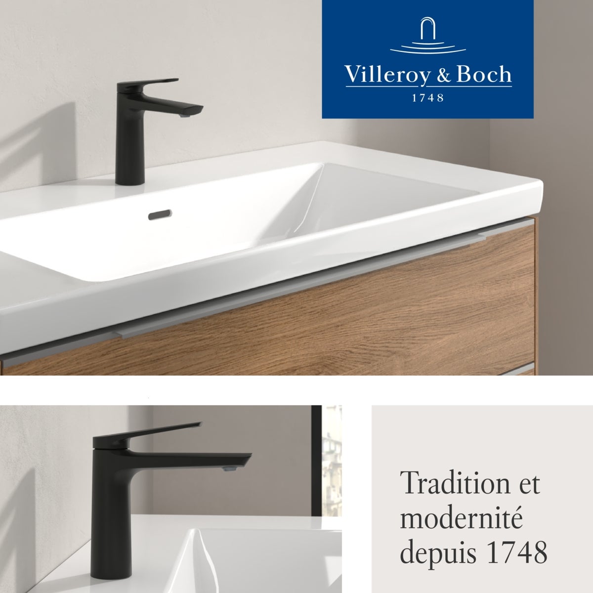 Villeroy & Boch - Robinetterie de Lavabo Oasis Matt Black. sans Bonde. Économie dEau. Cartouche Céramique. Hauteur Bec 114 mm - 8