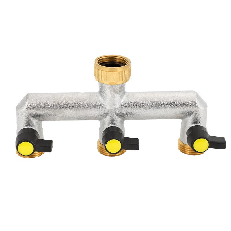 Rozdzielacz do kranu ogrodowego, rozdzielacz węża 3/4", złącze do kranu 3-drożne z zaworami on/Off, adapter do kranu ogrodowego