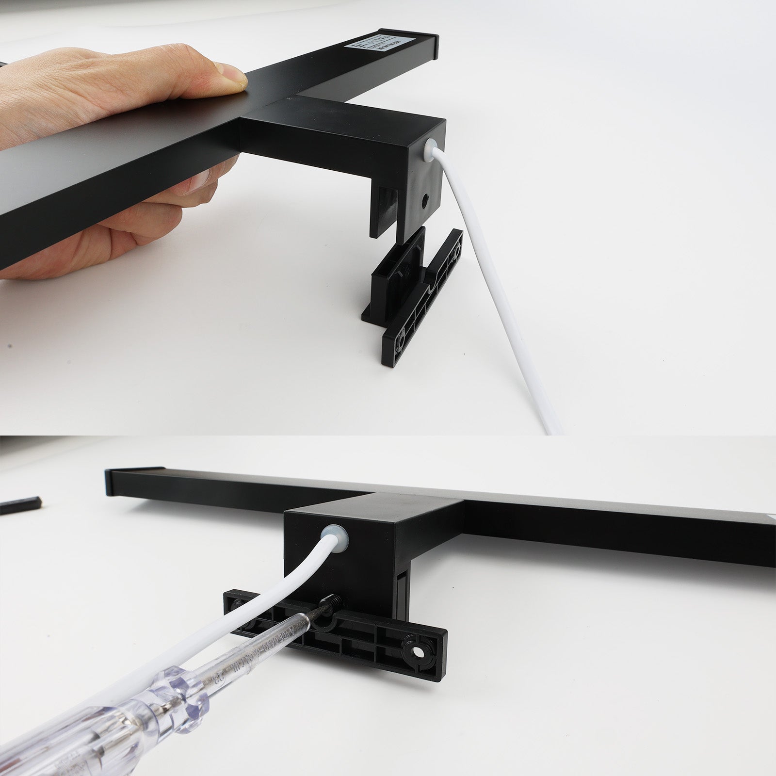 Aplique de Pared LED Slim para Baño y Espejo de Aluminio, 10W-40cm-IP44, Luz Blanca Neutra 4000K Negro - 9