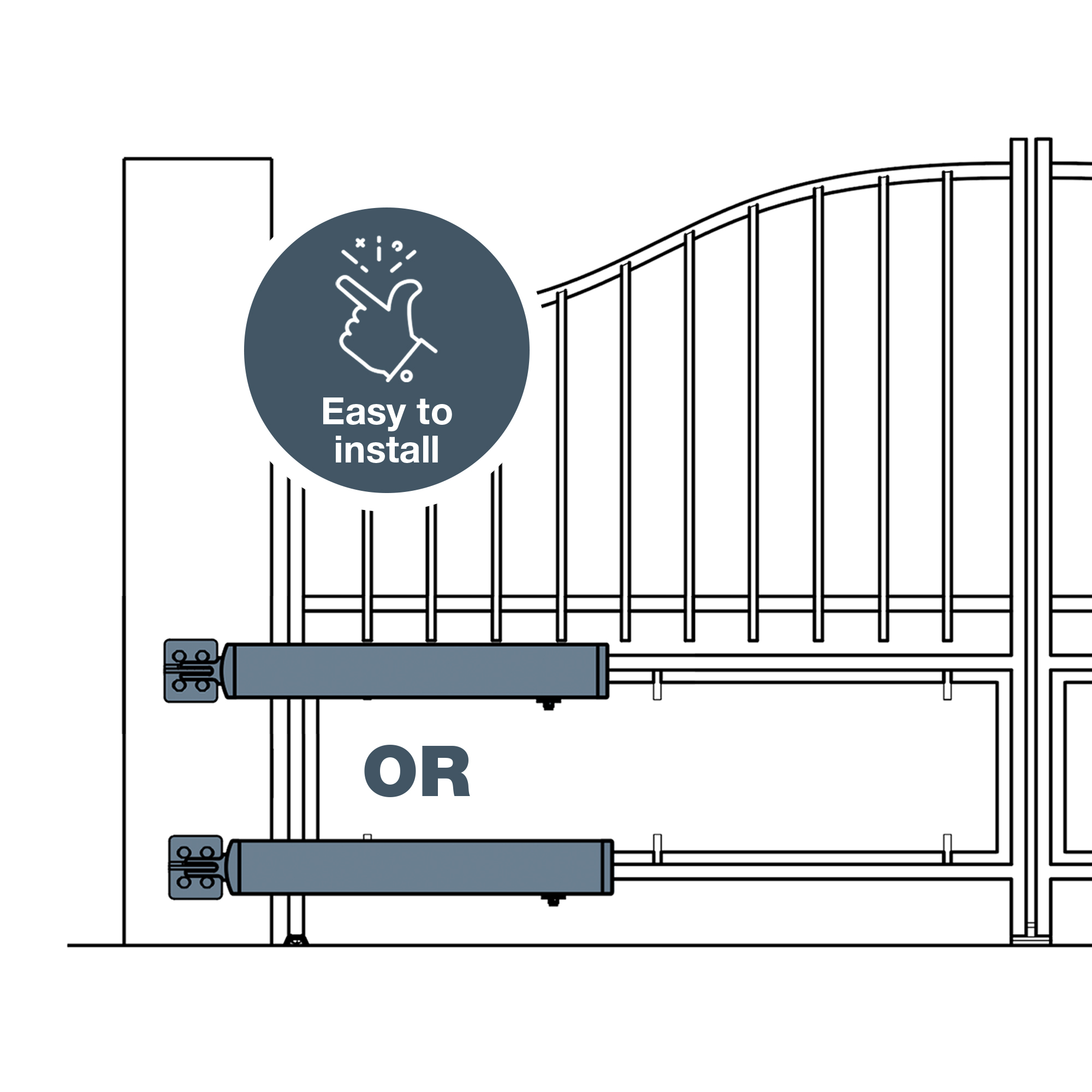 Automazione per cancello a battente Max 1,75m/ 150 Kg - Kit Completo 4 Telecomandi e 4 Fotocellule - 7