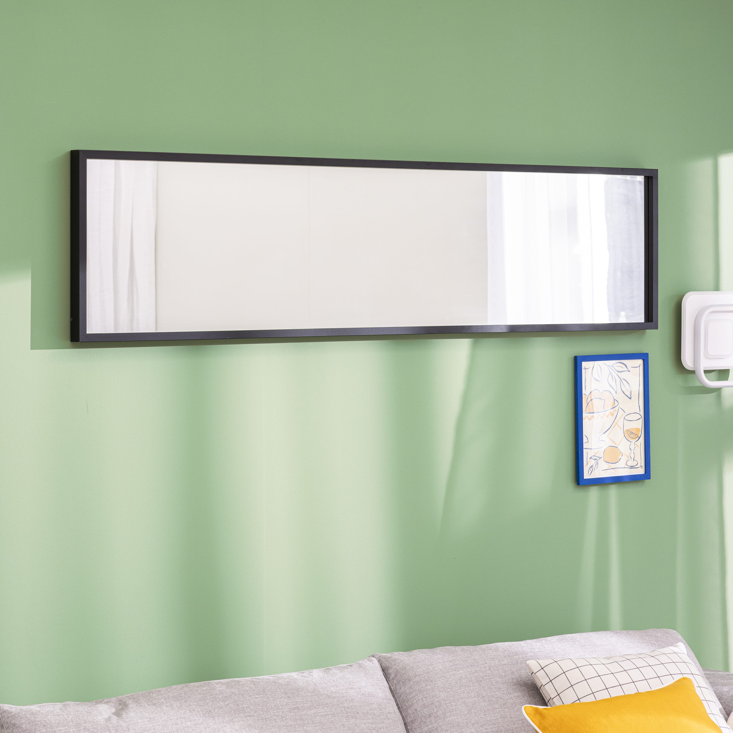 Espejo decorativo con moldura MDF 40 cm X 160 cm Preto - 8