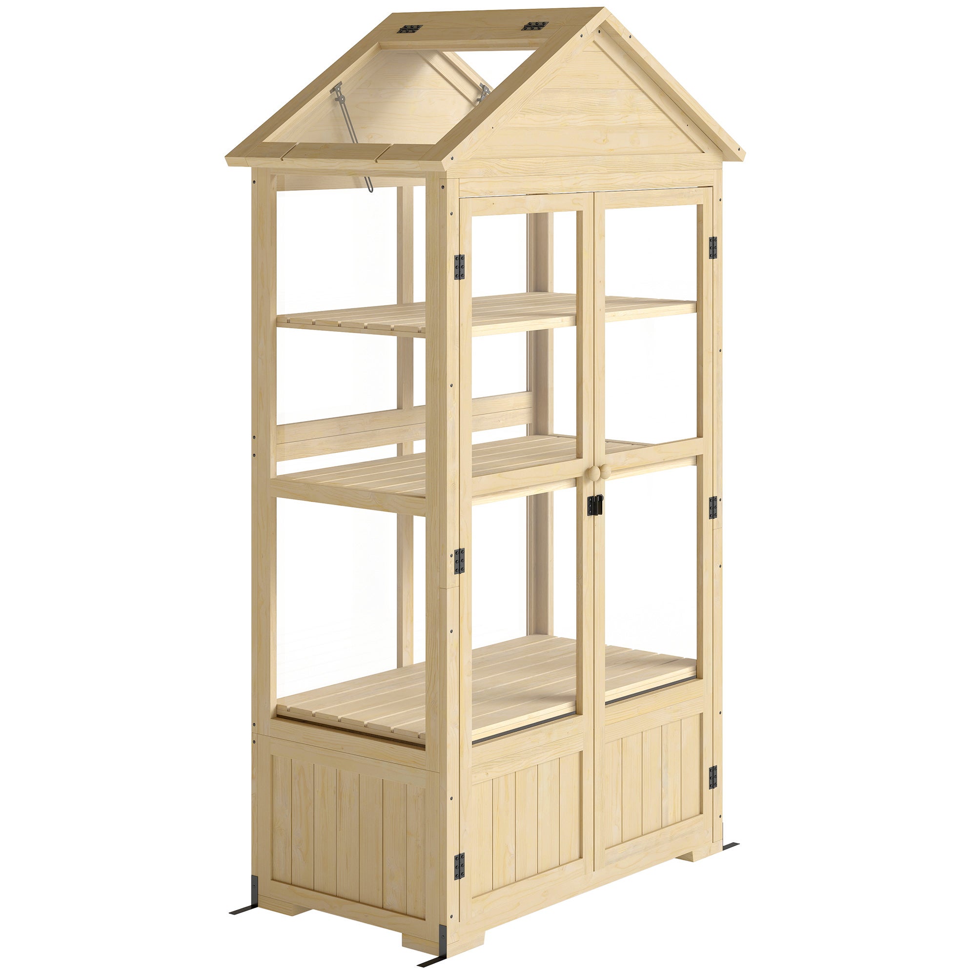 Plaque épaissieSerre En Bois 70 X 50 X 120 Cm, Serre Avec Couverture