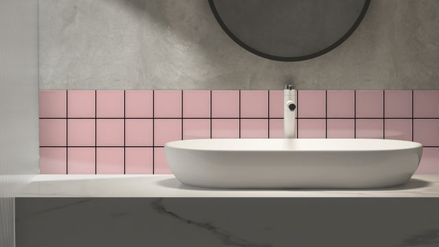 Carrelage mur interieur 10x10 cm finition lisse Couleur Rose brillant (1m2)