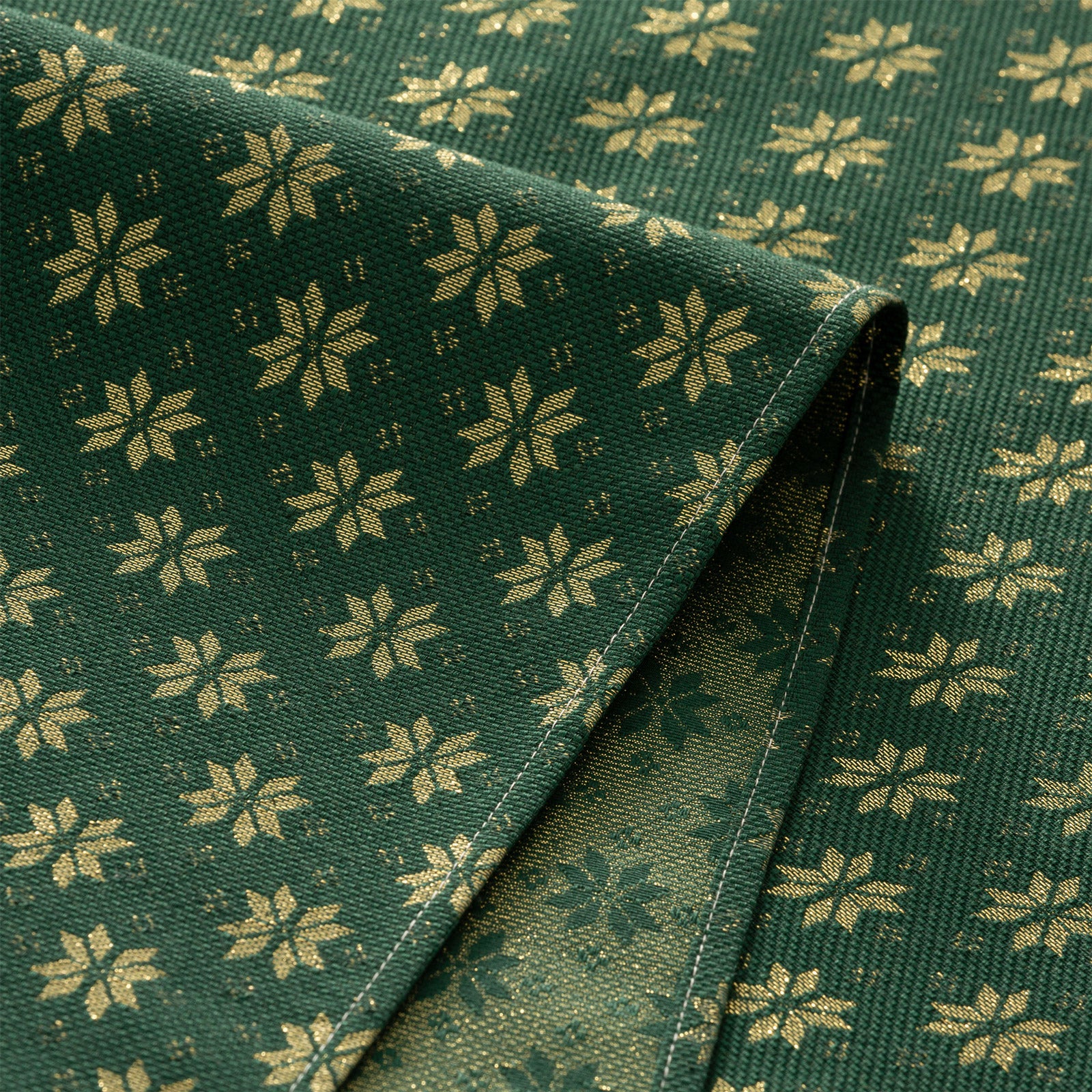 Tovaglia di Natale quadrata in cotone jacquard verde 140x140 cm - Merry - 4
